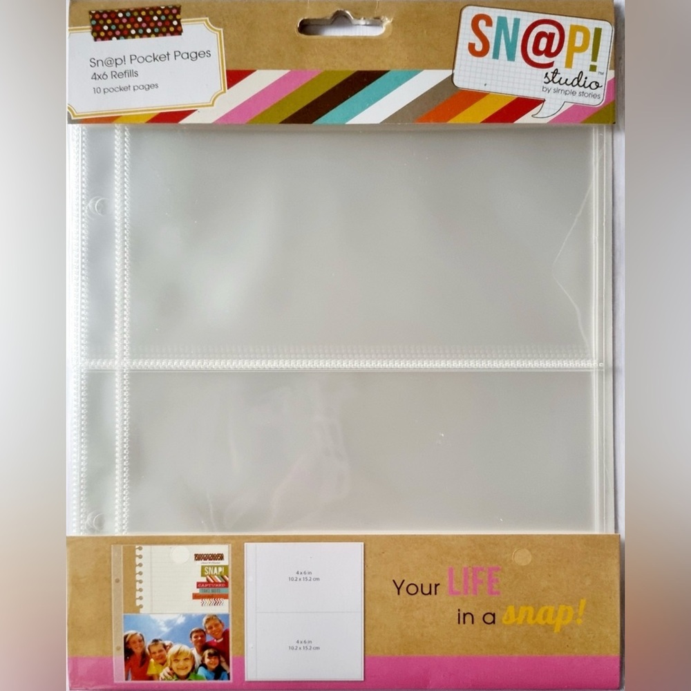 SN@P! Studio Insta-Pocket Refill Pages -  Photo Sleeves 6 x 8 Pack Refills